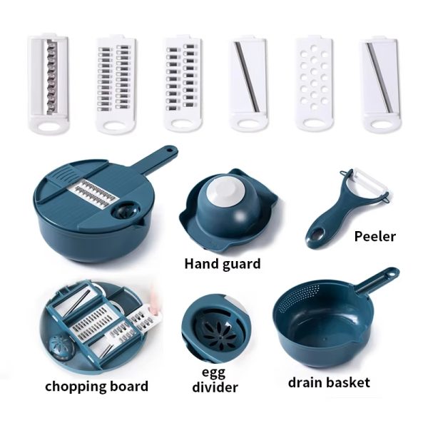 12 In 1 Multifunctional Vegetable Cutter | Salad Utensils Chopper Carrot Potato Manual Shredder